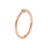 Baguette Cut Lab-Grown Diamond Pavé Stackable Ring in Rose Gold