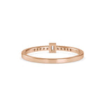 Baguette Cut Lab-Grown Diamond Pavé Stackable Ring in Rose Gold