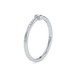 Baguette Cut Lab-Grown Diamond Pavé Stackable Ring in White Gold