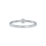Baguette Cut Lab-Grown Diamond Pavé Stackable Ring in White Gold