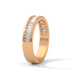 Baguette Cut Lab-Grown Diamond Wedding Ring in Rose Gold