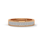 Baguette Cut Lab-Grown Diamond Wedding Ring in Rose Gold
