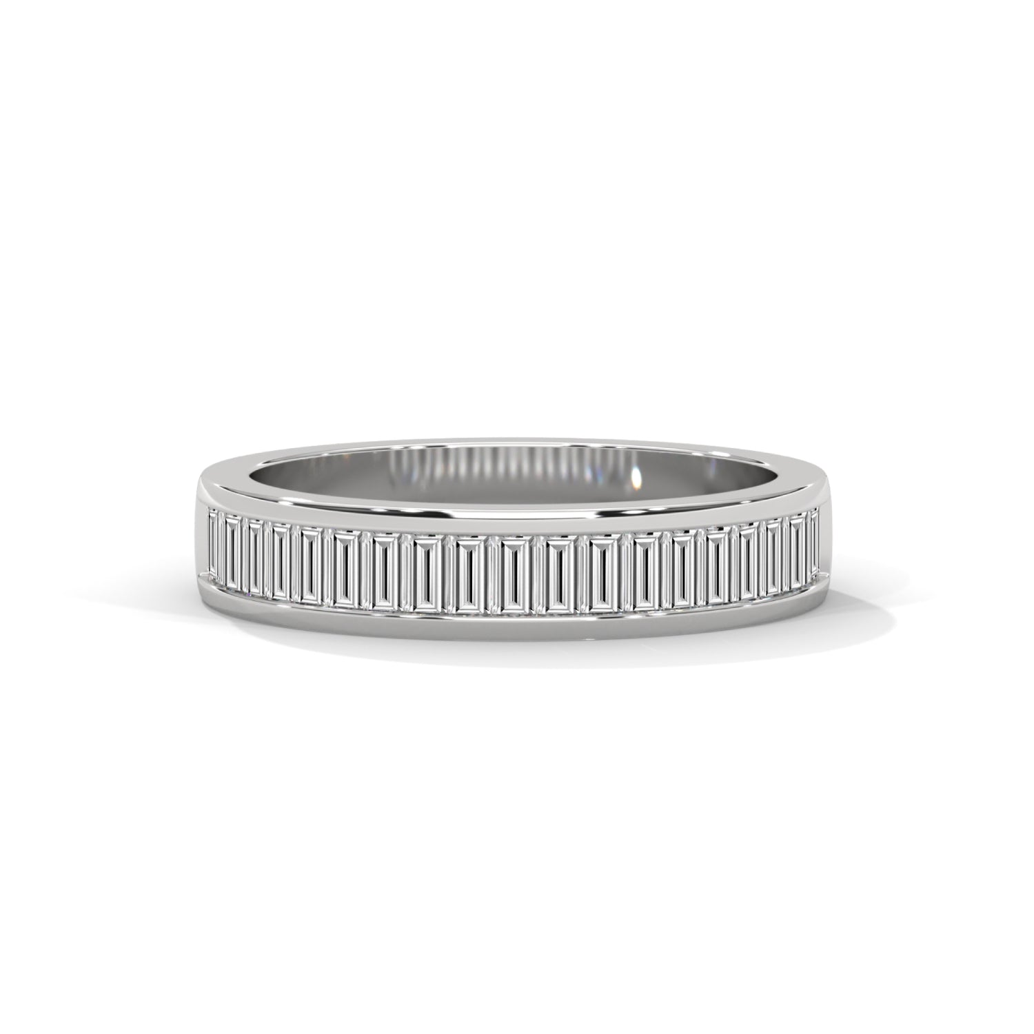 Baguette Cut Lab-Grown Diamond Wedding Ring in White Gold