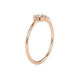 Baguette and Round Brilliant Cut Lab-Grown Diamond Asymmetrical Stackable Ring in Rose Gold