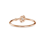 Baguette and Round Brilliant Cut Lab-Grown Diamond Asymmetrical Stackable Ring in Rose Gold