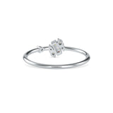 Baguette and Round Brilliant Cut Lab-Grown Diamond Asymmetrical Stackable Ring in White Gold