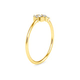 Baguette and Round Brilliant Cut Lab-Grown Diamond Asymmetrical Stackable Ring in Yellow Gold