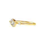 Baguette and Round Brilliant Cut Lab-Grown Diamond Asymmetrical Stackable Ring in Yellow Gold