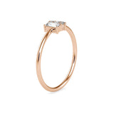 Baguette and Round Brilliant Cut Lab-Grown Diamond Stackable Ring in Rose Gold
