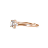 Baguette and Round Brilliant Cut Lab-Grown Diamond Stackable Ring in Rose Gold