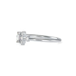 Baguette and Round Brilliant Cut Lab-Grown Diamond Stackable Ring in White Gold