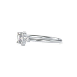 Baguette and Round Brilliant Cut Lab-Grown Diamond Stackable Ring in White Gold