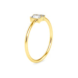 Baguette and Round Brilliant Cut Lab-Grown Diamond Stackable Ring in Yellow Gold