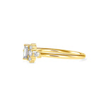 Baguette and Round Brilliant Cut Lab-Grown Diamond Stackable Ring in Yellow Gold