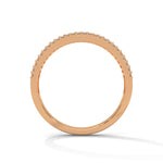 Baguette and Round Brilliant Cut Lab-Grown Diamond Triple Row Eternity Ring in Rose Gold
