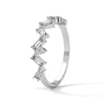 Baguette and Round Brilliant Cut Lab-Grown Diamond Zigzag Eternity Ring in White Gold