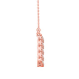Baguette and Round Lab-Grown Diamond Pavé Chevron Pendant in Rose Gold