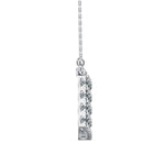 Baguette and Round Lab-Grown Diamond Pavé Chevron Pendant in White Gold
