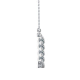 Baguette and Round Lab-Grown Diamond Pavé Chevron Pendant in White Gold
