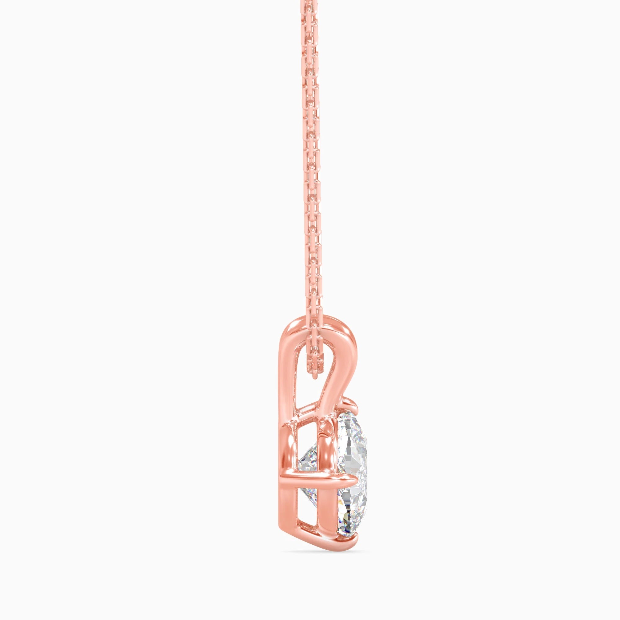 Cushion-Shaped Lab-Grown Diamond Solitaire Pendant in Rose Gold