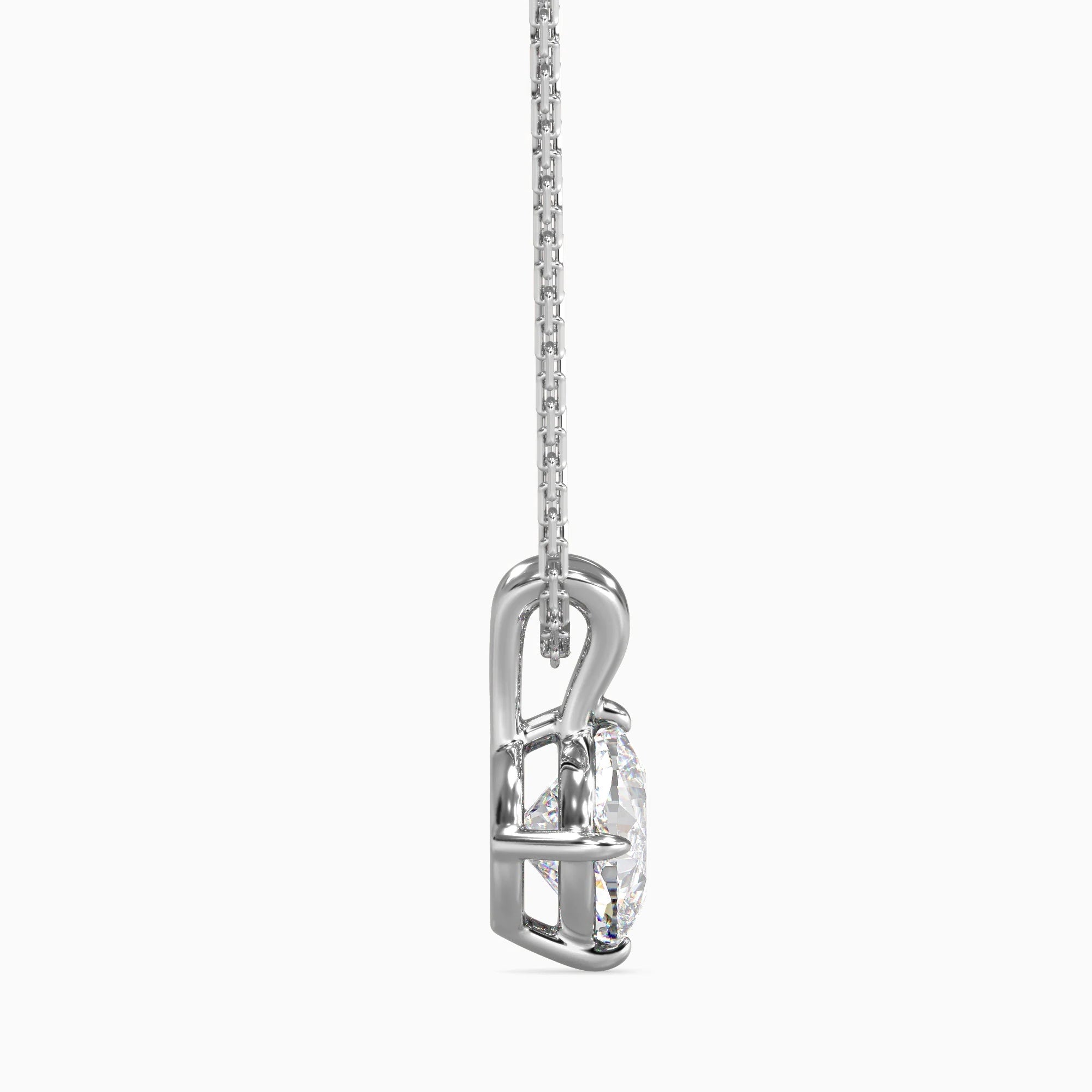 Cushion-Shaped Lab-Grown Diamond Solitaire Pendant in White Gold