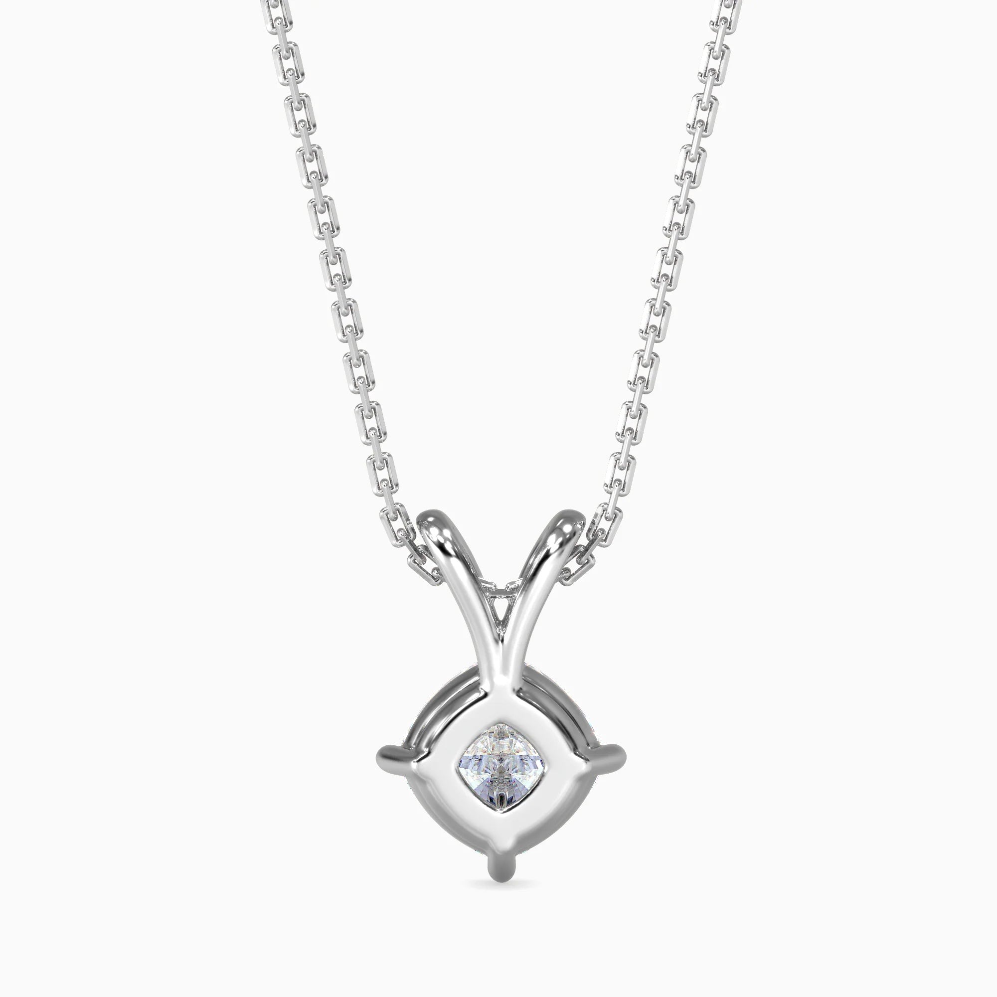 Cushion-Shaped Lab-Grown Diamond Solitaire Pendant in White Gold