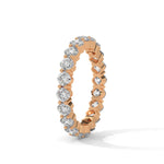 Cushion Cut Lab-Grown Diamond Shared Prong Eternity Ring in Rose Gold