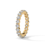 Cushion Cut Lab-Grown Diamond Shared Prong Eternity Ring in Yellow Gold