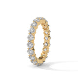 Cushion Cut Lab-Grown Diamond Shared Prong Eternity Ring in Yellow Gold