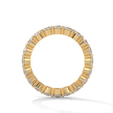 Cushion Cut Lab-Grown Diamond Shared Prong Eternity Ring in Yellow Gold