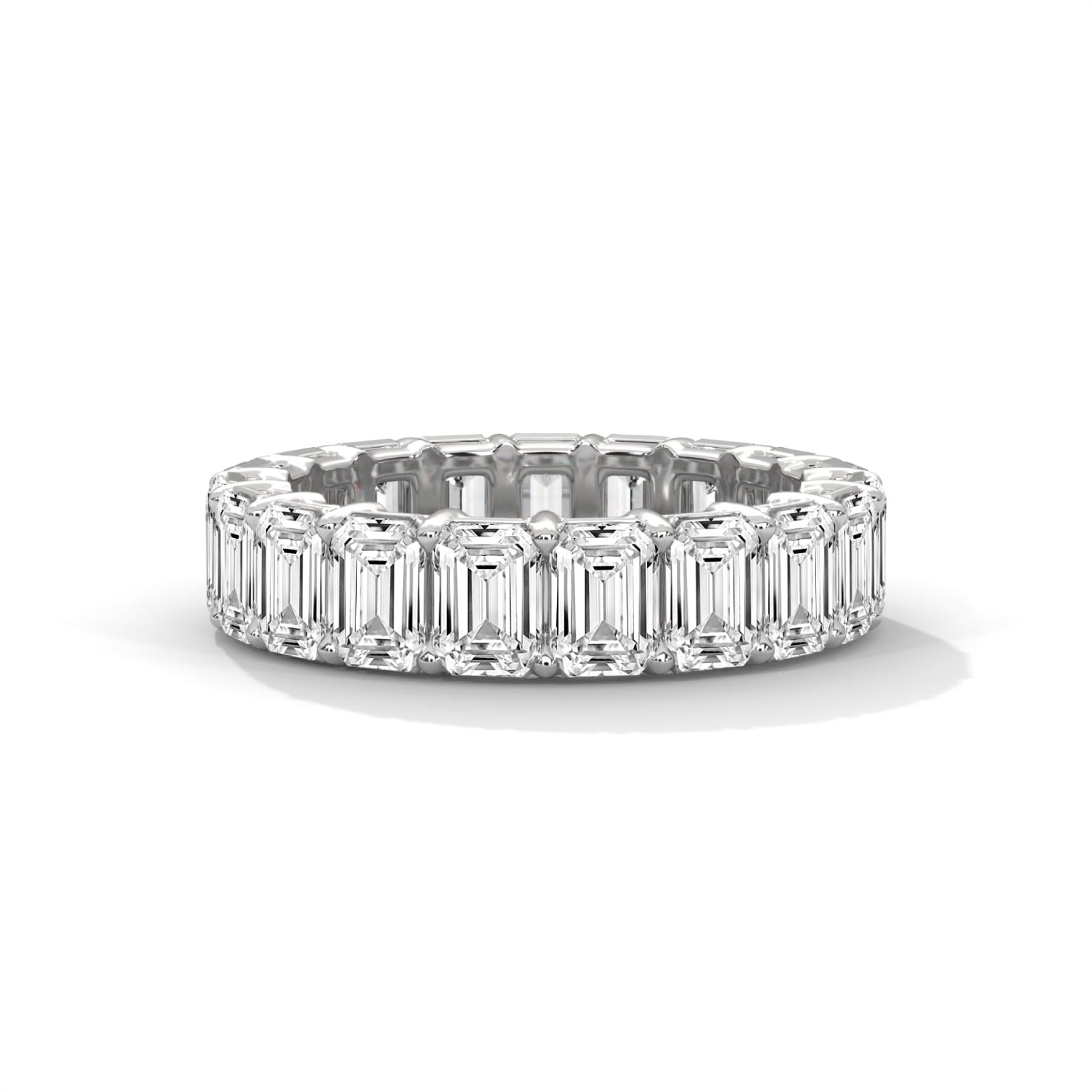 Emerald Cut Lab-Grown Diamond Eternity Ring in White Gold