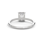 Emerald Cut Lab-Grown Diamond Solitaire Engagement Ring with Side Accents in White Gold