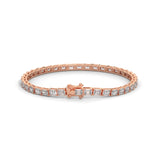 Emerald Cut Lab-Grown Diamond Tennis Bracelet in Rose Gold