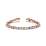 Emerald Cut Lab-Grown Diamond Tennis Bracelet in Rose Gold