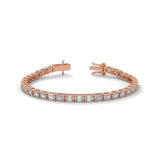 Emerald Cut Lab-Grown Diamond Tennis Bracelet in Rose Gold