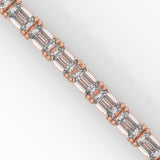 Emerald Cut Lab-Grown Diamond Tennis Bracelet in Rose Gold