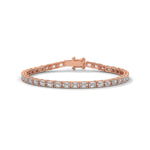 Emerald Cut Lab-Grown Diamond Tennis Bracelet in Rose Gold