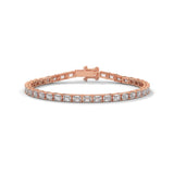 Emerald Cut Lab-Grown Diamond Tennis Bracelet in Rose Gold