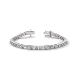 Emerald Cut Lab-Grown Diamond Tennis Bracelet in White Gold