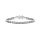 Emerald Cut Lab-Grown Diamond Tennis Bracelet in White Gold
