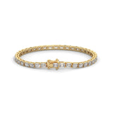 Emerald Cut Lab-Grown Diamond Tennis Bracelet in Yellow Gold