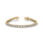 Emerald Cut Lab-Grown Diamond Tennis Bracelet in Yellow Gold