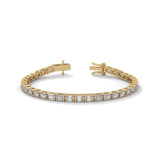 Emerald Cut Lab-Grown Diamond Tennis Bracelet in Yellow Gold