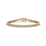Emerald Cut Lab-Grown Diamond Tennis Bracelet in Yellow Gold