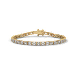 Emerald Cut Lab-Grown Diamond Tennis Bracelet in Yellow Gold