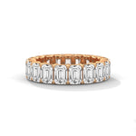 Emerald Cut Lab-Grown Diamond Eternity Ring in Rose Gold