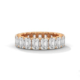 Emerald Cut Lab-Grown Diamond Eternity Ring in Rose Gold