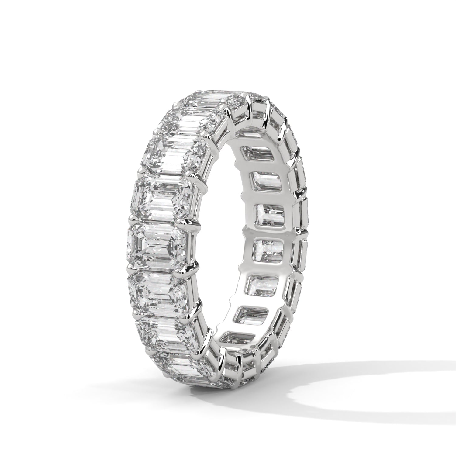 Emerald Cut Lab-Grown Diamond Eternity Ring in White Gold