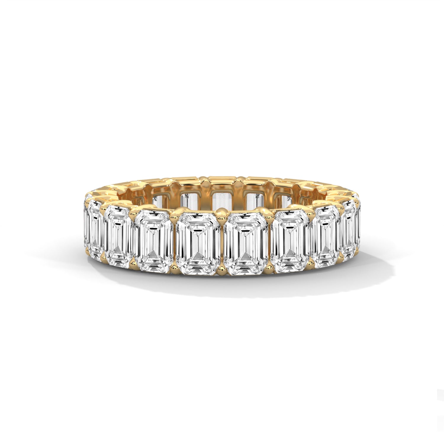 Emerald Cut Lab-Grown Diamond Eternity Ring in Yellow Gold