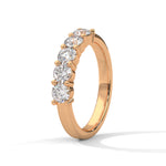 Five-Stone Round Brilliant Cut Lab-Grown Diamond Anniversary Ring in Rose Gold